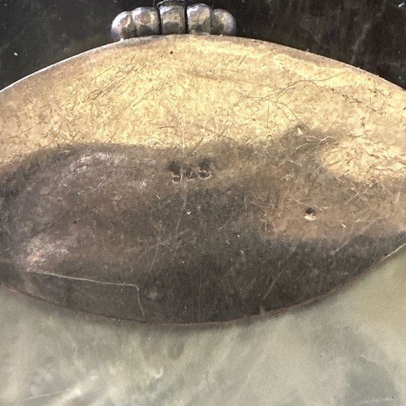 Beautiful Sterling Silver VTG Pendant Abalone Capiz Shell - Picture 3 of 4